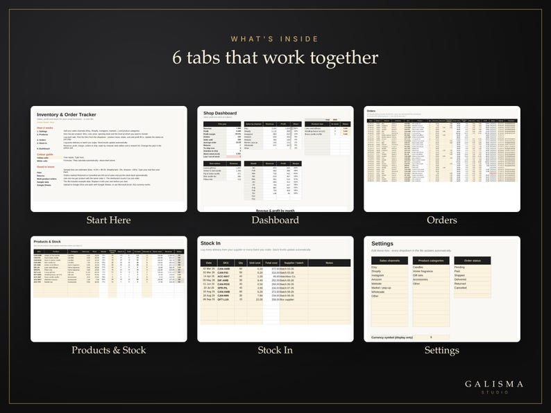 Inventory Tracker Spreadsheet, Order & Sales Tracker for Small Business ...