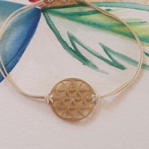 18k Seed of life bracelet, sacred geometry jewelry, Star of David, 18k solid gold with diamond charm image 4