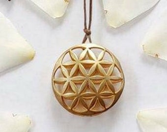 Seed Of Life Necklace, Seed Of Life Jewelry, Sacred Geometry Pendant, Geometric Pendant Necklace, Gold Plated Necklace For Women
