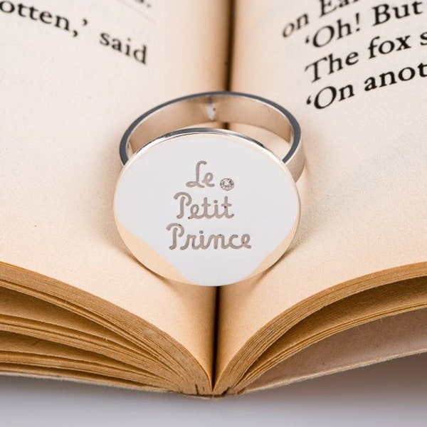 Le Petit Prince signet Ring - 925 Zilveren Ring - gepersonaliseerde sieraden - Boyfriend zilveren ring