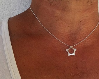 Pentagram necklace sterling silver - Unique Silver Pendant - pentacle necklace  - special