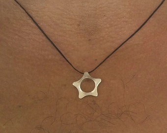 Sterling Silver pentagram Necklace - star Necklace - For Him - For Her - star charm jewelry