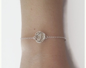 SALE Silver ROSE Bracelet, The little prince rose charm delicate bracelet