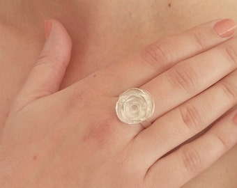 SALE Rose silver ring • The little prince rose ring • figurative ring