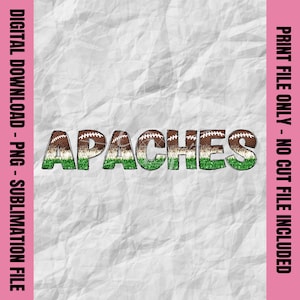 Apaches Doodle Letters, Apaches Png, Apaches Football Png, Apaches Cheer Png, Apaches Sublimation, School Mascot DTF DTG, Youth Sports