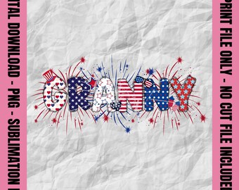 Patriotic Granny PNG, 4th of July Granny Png, American Granny Shirt, Independence Day Granny Sublimation, Red White Blue Granny Print Design