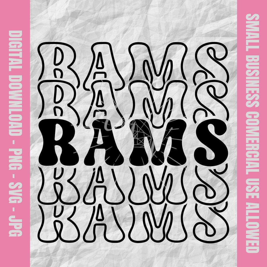 Rams Svg, Rams Retro Stacked Svg, Rams Football Svg, Rams Cheer Png ...