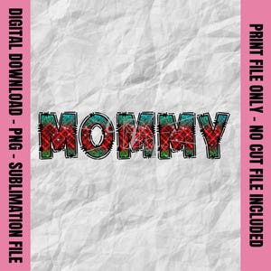 Plaid di Natale mamma Png, Doodle Text Mommy Png, Maglietta per le feste della mamma, Sublimazione invernale della mamma, Design di stampa della mamma di Natale