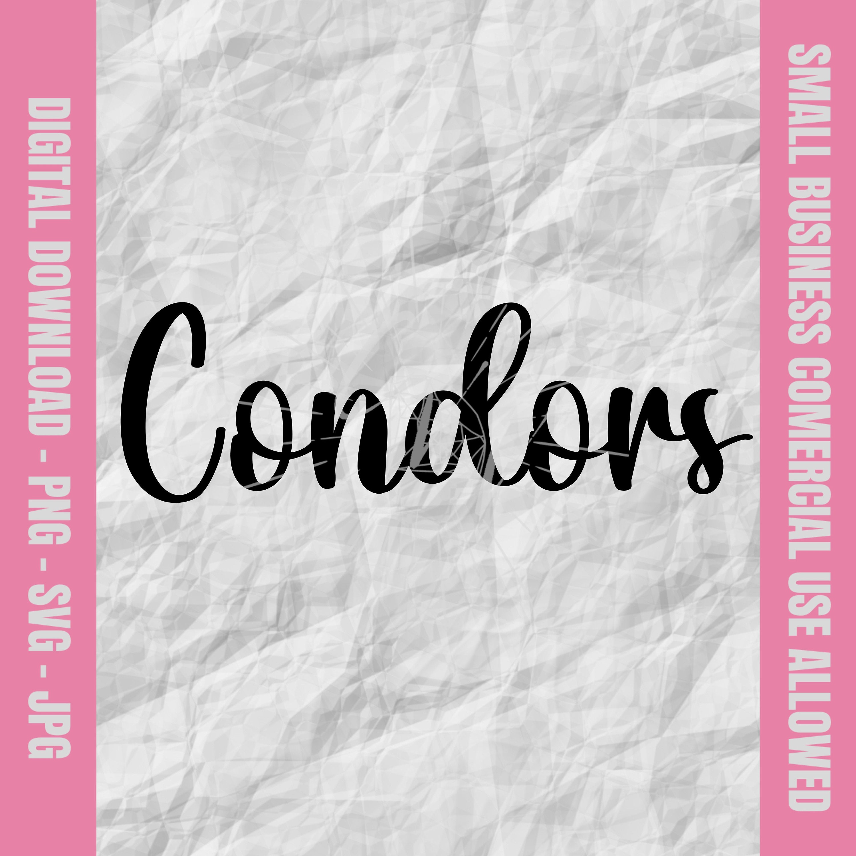 Condors Svg, Condors Thick Script Letter Svg, Condors Football Svg ...