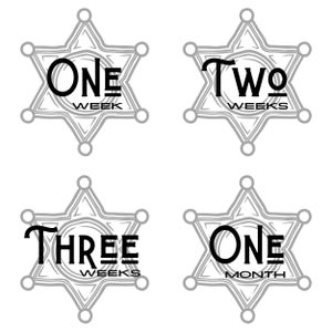 Badge Themed, Western Themed Baby Milestone Designs - Baby Milestones Svg, Baby Milestone Svg, Baby Months Svg, Monthly Milestones, Baby Svg