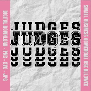 Judges Stacked Varsity Svg, Judges Svg, Judges Football Svg, Judges Cheer Png, Judges Baseball Design, School Mascot Svg & Png, Youth Sports