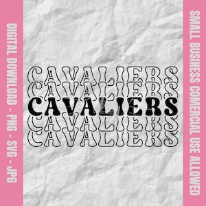 Cavaliers Svg, Cavaliers Retro Stacked Letter Svg, Cavaliers Football Svg, Cavaliers Cheer Png, Cavaliers Baseball Design, School Mascot