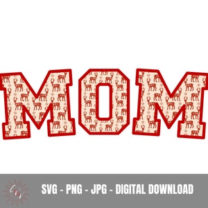 Cute Christmas Mom PNG SVG, Rustic Christmas Svg, Adoráveis Designs de Sublimação de Férias, Country Holiday Png, Festive Mom Svg