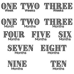 Cute Text Baby Milestone Designs - Baby Milestones Svg, Baby Milestone Svg, Baby Months Svg, Monthly Milestones, Baby Svg, First Year