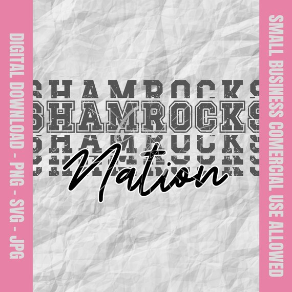 Shamrocks Nation Svg, Shamrocks Svg, Shamrocks Football Svg, Shamrocks Cheer Png, Shamrocks Baseball Design, School Mascot Png, Youth Sports
