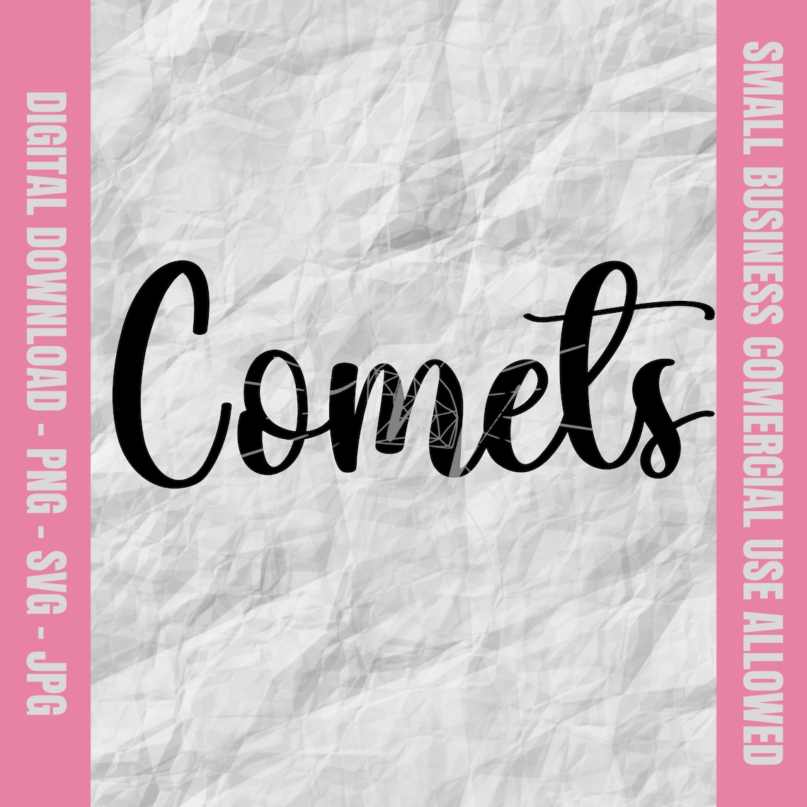 Comets Svg, Comets Thick Script Letter Svg, Comets Football Svg, Comets ...