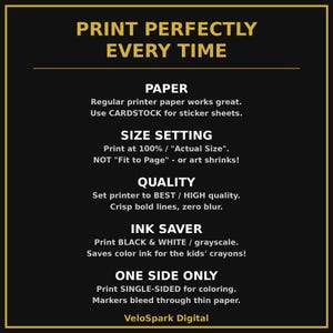 Print perfectly every time — Halloween coloring page printing tips, US Letter and A4