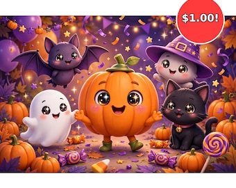 Pip's Halloweenfeestbox, 100 pagina's met kleurplaten, spelletjes, stickers en knutselwerkjes (direct te downloaden)