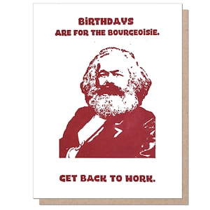 Marx Birthday Card Bourgeoisie Funny Birthday Card Letterpress Greeting Political Parody Cards image 1