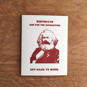 Marx Birthday Card Bourgeoisie Funny Birthday Card Letterpress Greeting Political Parody Cards image 2