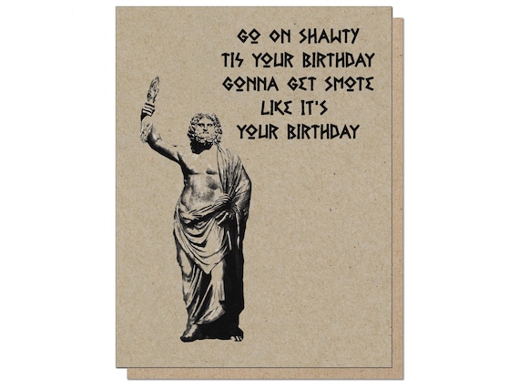 Zeus Birthday Greeting Card - Etsy