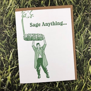 Sage Anything Funny Letterpress Greeting Card