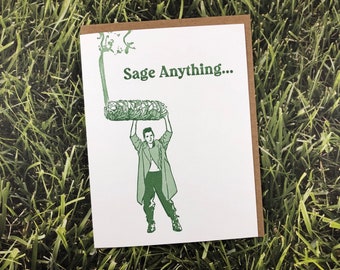 Sage Anything Funny Letterpress Greeting Card