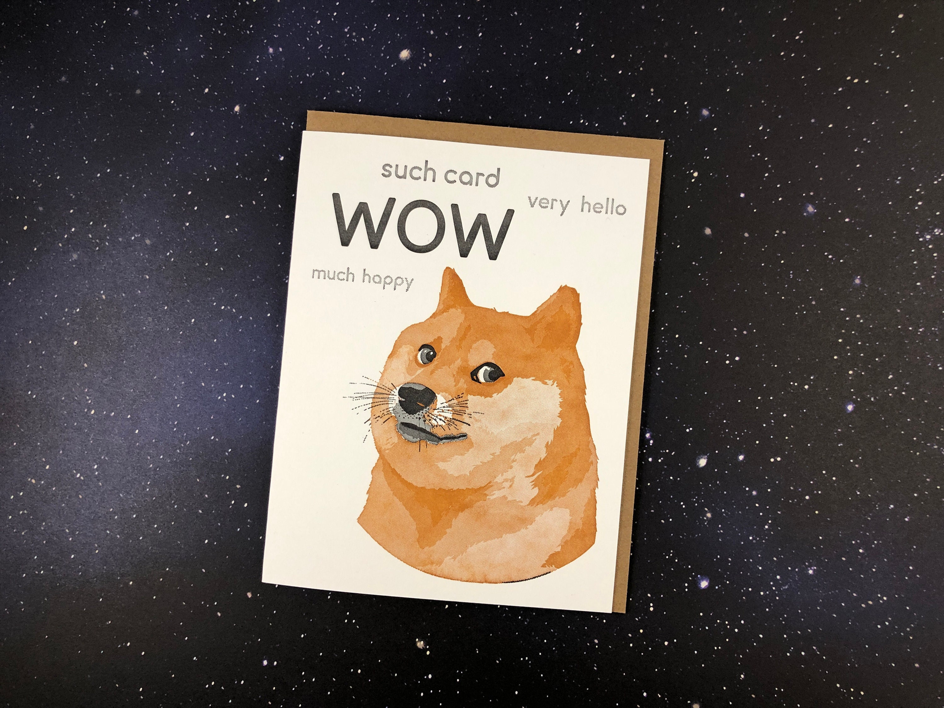 Dogecard Funny Letterpress Doge Meme Dogecoin Greeting Card - Etsy Dogecard Funny Letterpress Doge Meme Dogecoin Greeting Card - Etsy