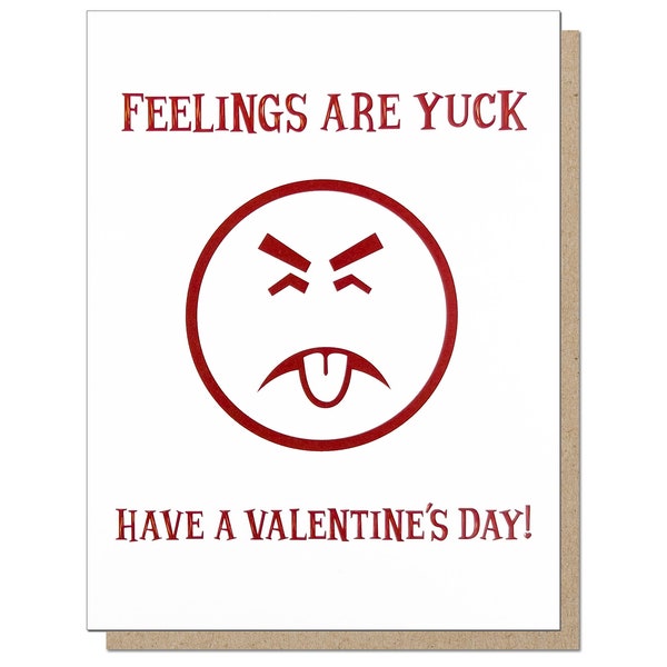 Anti-Valentine | Feelings Are Yuck | Retro Style Greeting Card