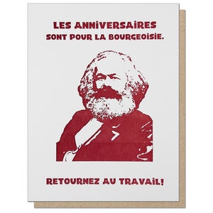 Marx Geburtstagskarte International Sprachausgabe Französisch Deutsch Spanisch Bourgeoisie Lustige Gruß Politische Parodie Karten