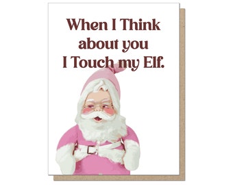 Creepy Santa | Funny Christmas Card | Touch My Elf Vintage Santa Doll Greeting Card