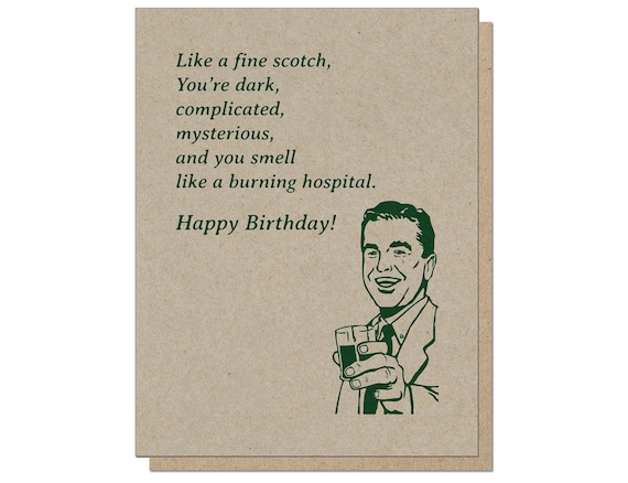 You're A Fine Scotch, Funny Happy Birthday Greeting Card for Men You're A Fine Scotch, Funny Happy Birthday Greeting Card for Men
