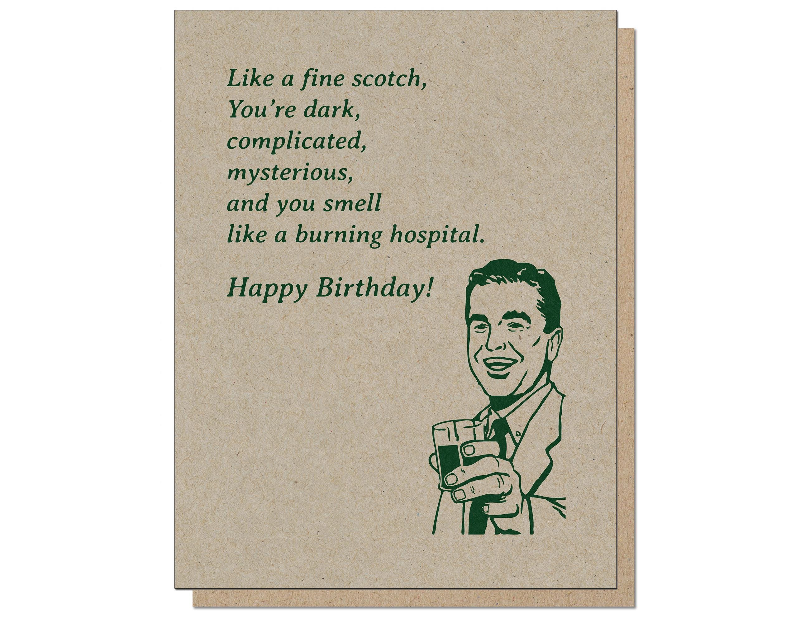 You're A Fine Scotch, Funny Happy Birthday Greeting Card for Men You're A Fine Scotch, Funny Happy Birthday Greeting Card for Men