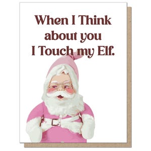 Gruseliger Weihnachtsmann | Lustige Weihnachtskarte | Touch My Elf Vintage Weihnachtspuppe Grußkarte