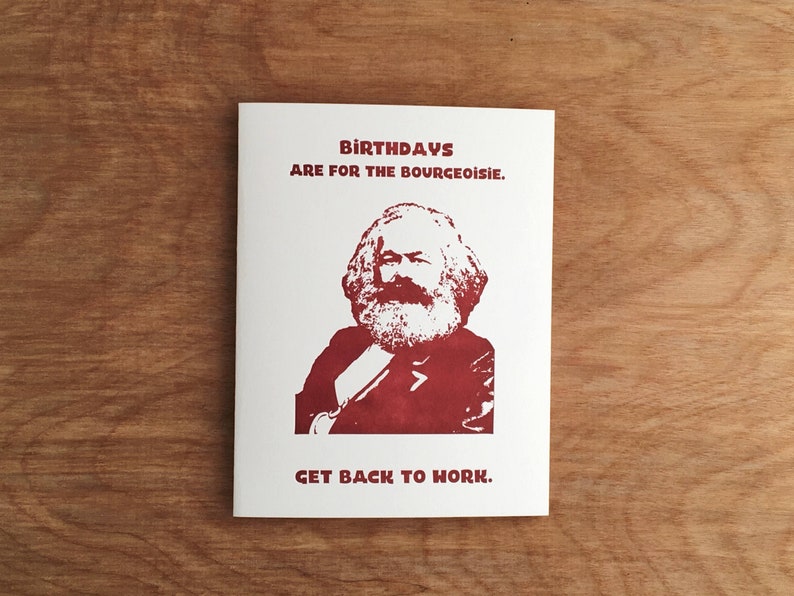 Marx Birthday Card Bourgeoisie Funny Birthday Card Letterpress Greeting Political Parody Cards image 2