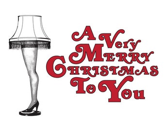 Letterpress Christmas Card - Leg Lamp - Holiday Cards - Funny Christmas Cards