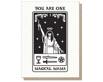 Magical Mama | Funny Tarot Greeting Card | Witchcraft Magic New Age | Mother's Day Thank You New Mom