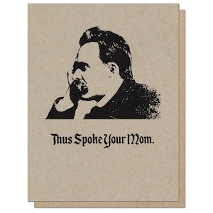 Zo sprak je moeder. Nietzsche-wenskaart. Philosophy College Academic Academia Woordspeling Intellectueel Filosofisch Pop