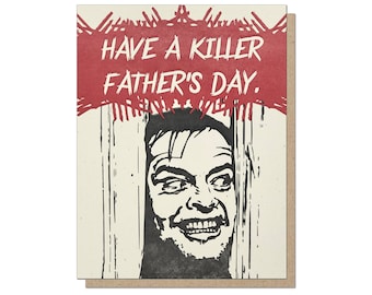 Killer Father’s Day Card - 1980's Horror Movie - Funny Fathers Day Letterpress Greeting Cool Gift for Dad