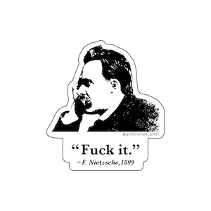 Pegatina de Nietzsche "A la mierda"