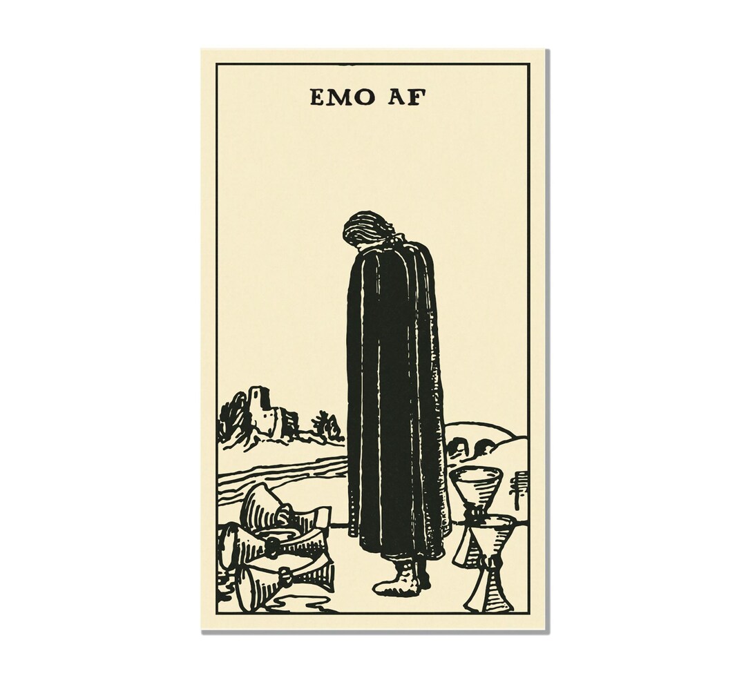 Emo AF Tarot Card Sticker - Etsy