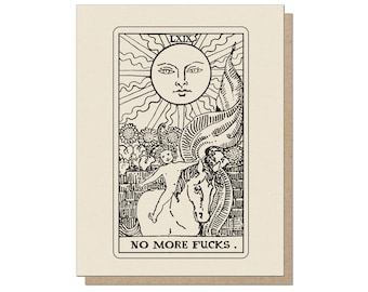 No More Fcuks Tarot Funny Greeting Card | Sun Tarot