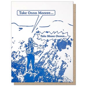 Take On Me Cartão de felicitações engraçado dos anos 80 para o dia a dia