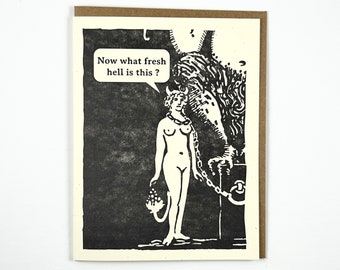 Fresh Hell | Tarot Funny Letterpress Greeting Card