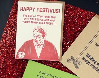 Happy Festivus | Airing of Grievances | Lotta Problems | Funny Christmas Cards | Secular Holiday Cards