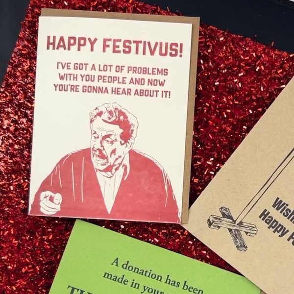 Happy Festivus | Airing of Grievances | Lotta Problems | Funny Christmas Cards | Secular Holiday Cards