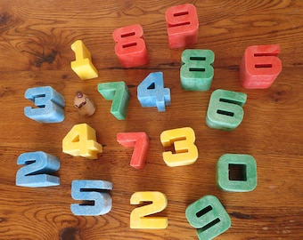 Vintage 1970's Tuff Stuff Toy Number Blocks Mattel