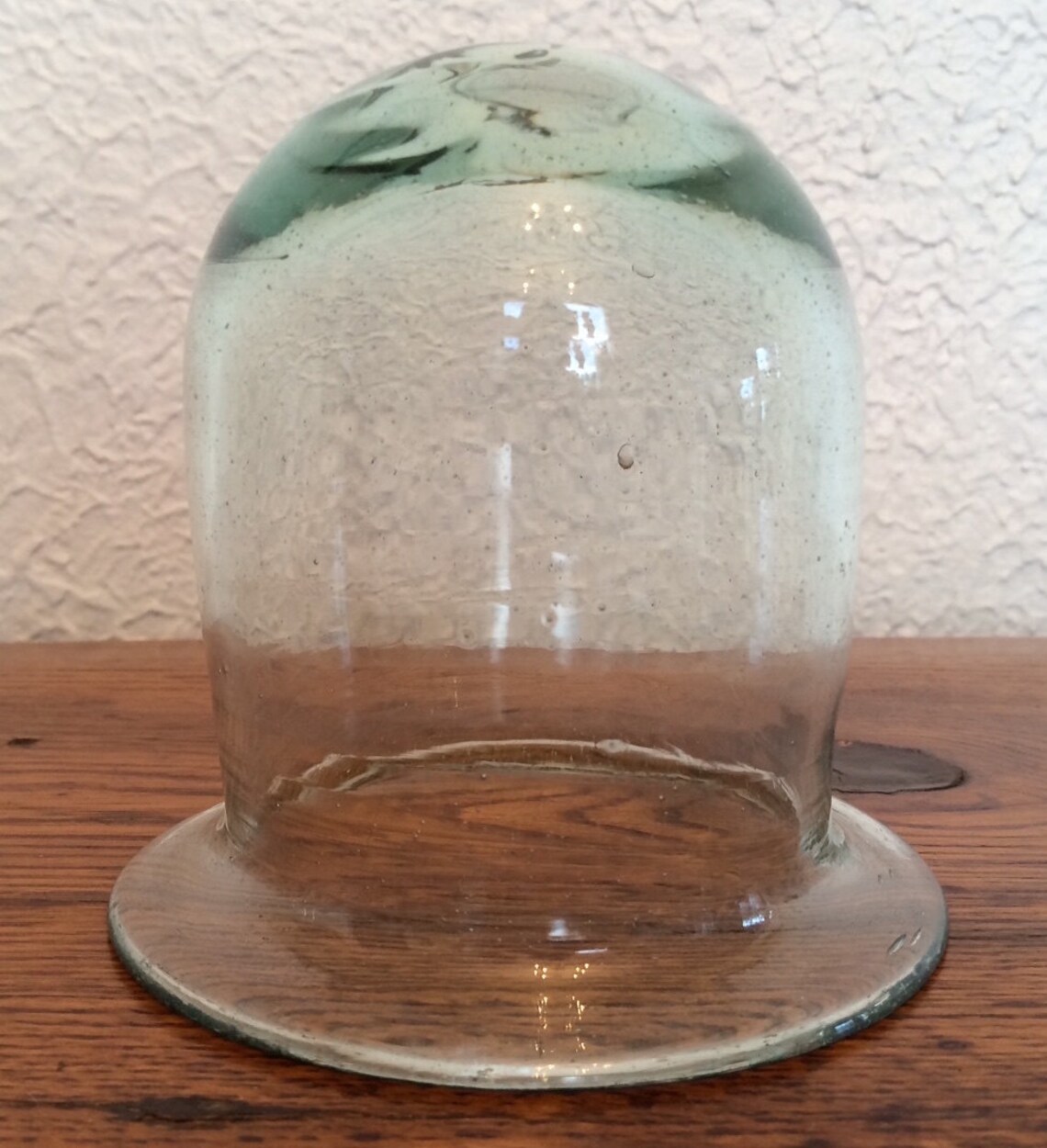 Vintage Green Glass Garden Cloche Bell Jar Dome Hand Blown Etsy