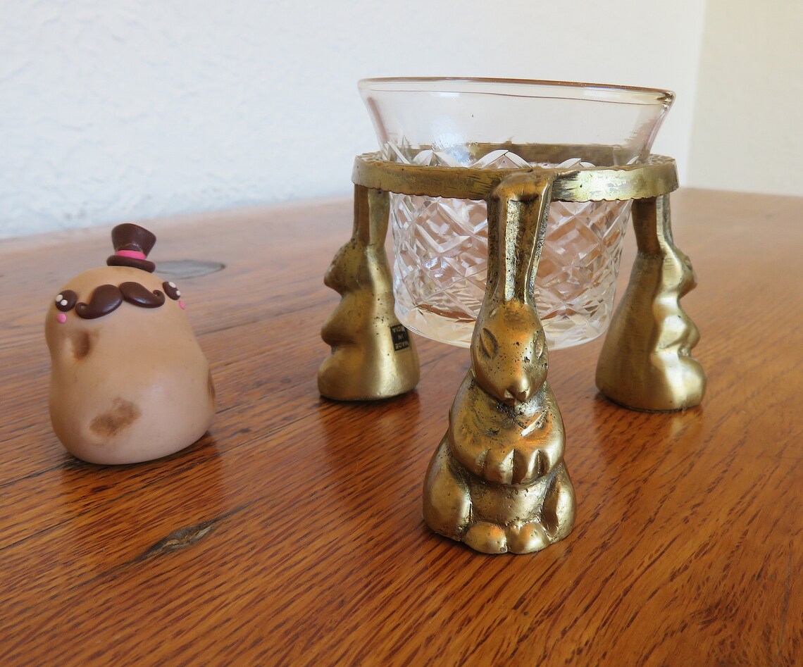 Vintage Brass Bunny Rabbit Votive Candle Holder Etsy