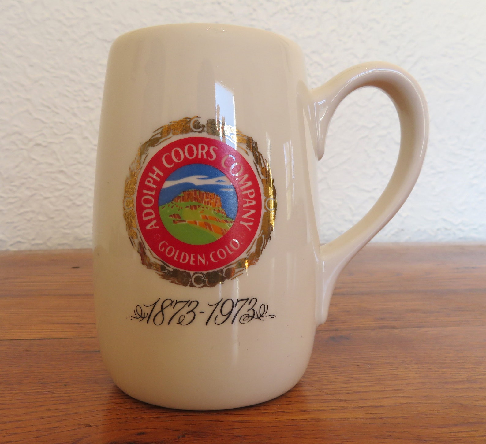 Vintage Coors Beer Porcelain Mug Centennial 18731973 Golden Etsy